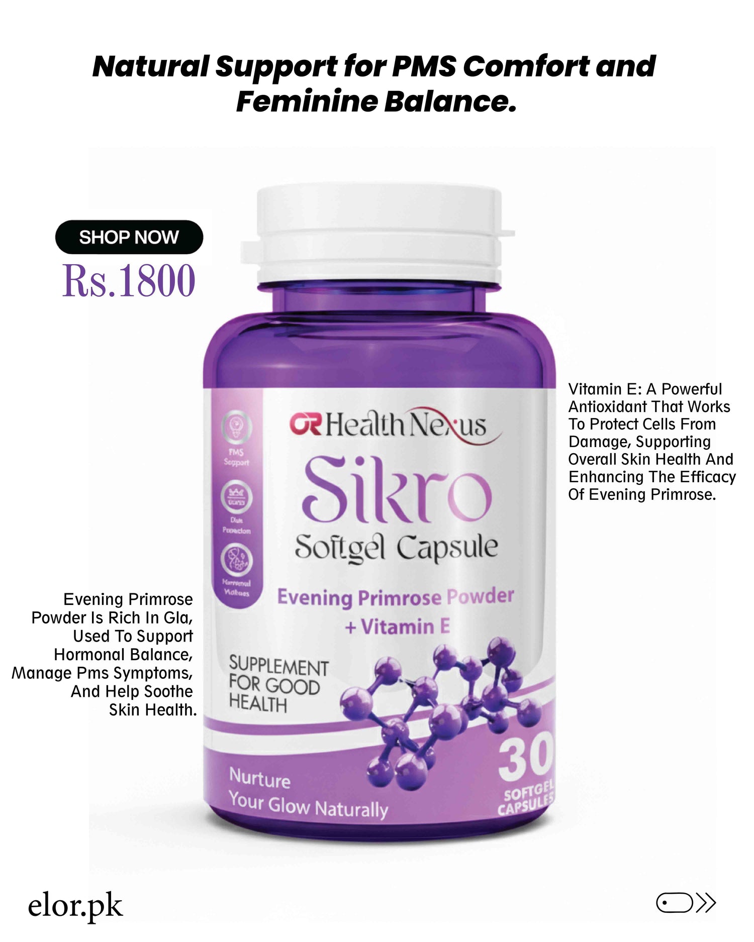 Sikro Softgel Capsule evening primrose vitamin E supplement